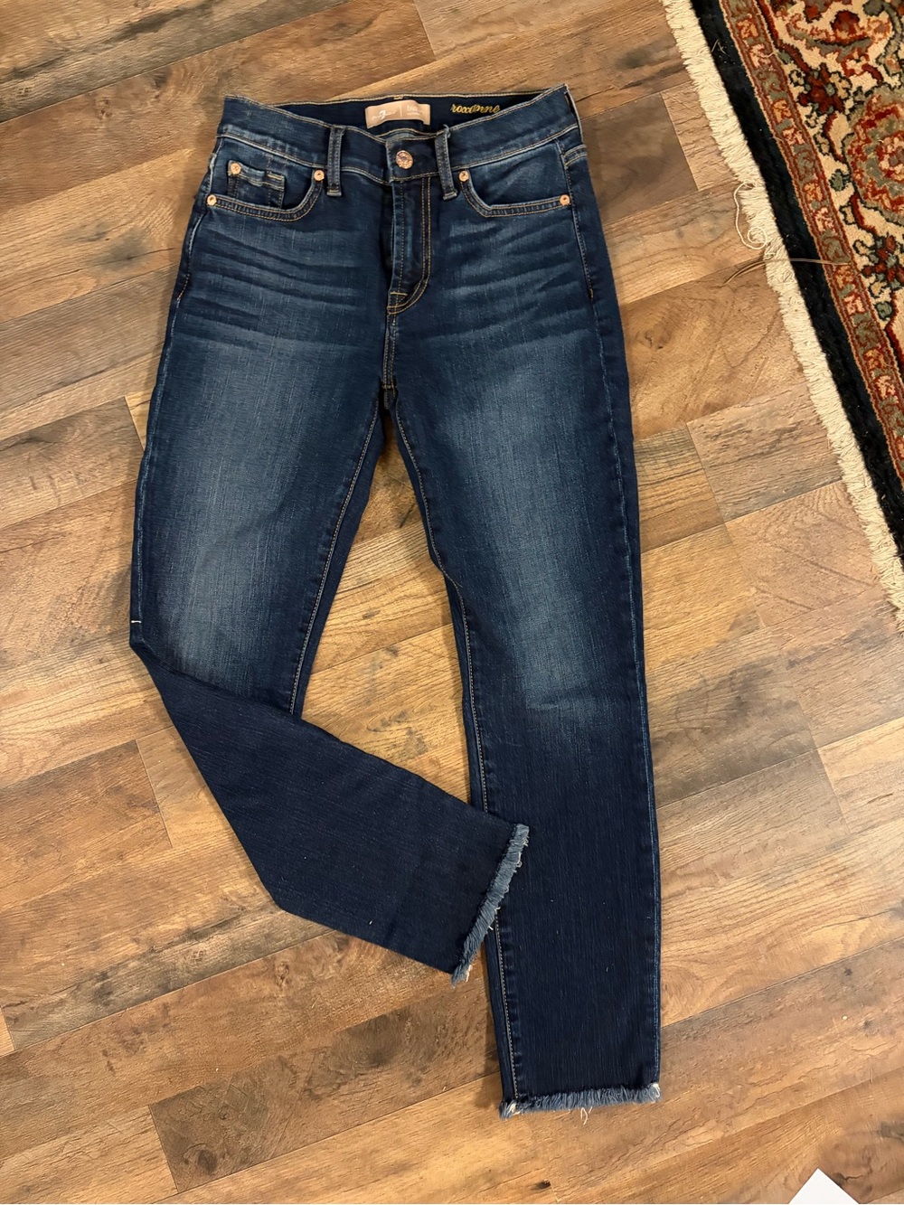 7 For All Mankind Roxanne Ankle Women’s Dark Blue High-Rise Stretch Jeans - 26